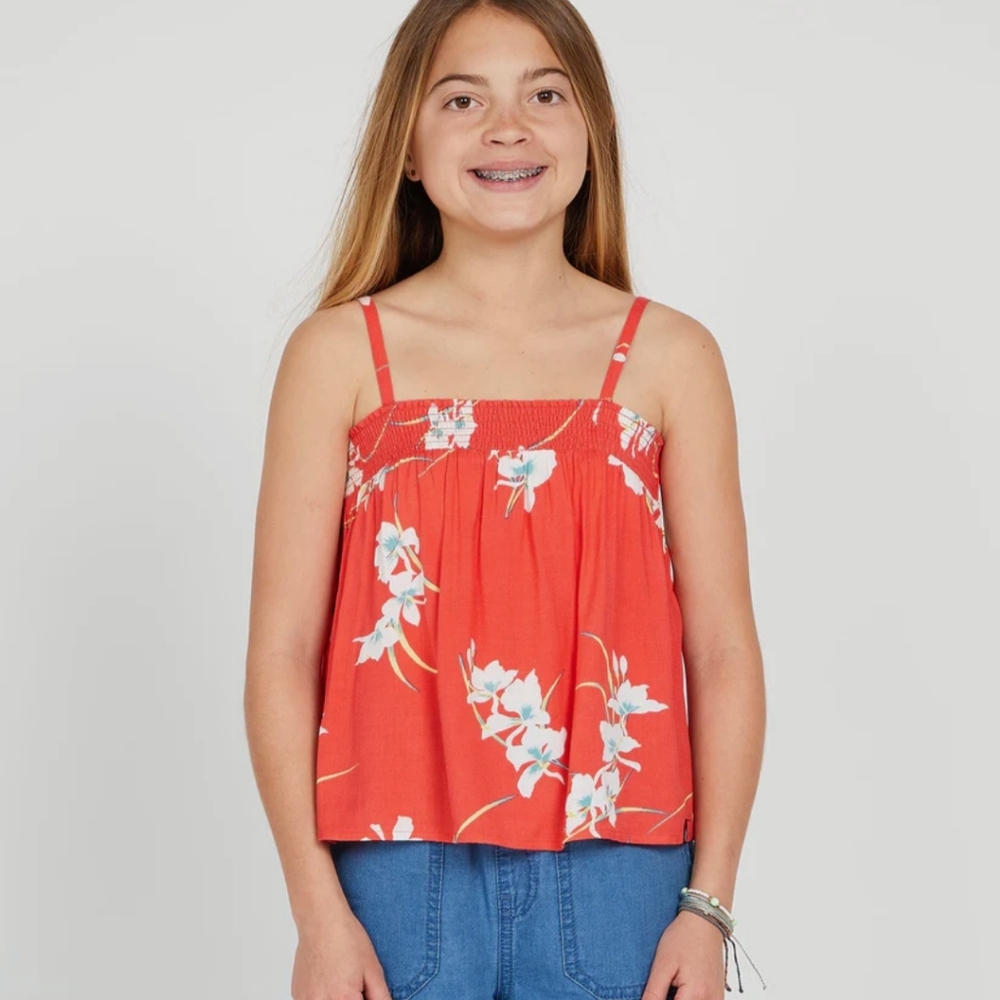 VOLCOM Girls Luv U Cami in Pistol Punch size Medium 8/10